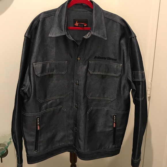 Johnny Blaze Mens Denim Jacket Size Xxl 